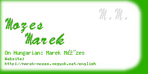 mozes marek business card